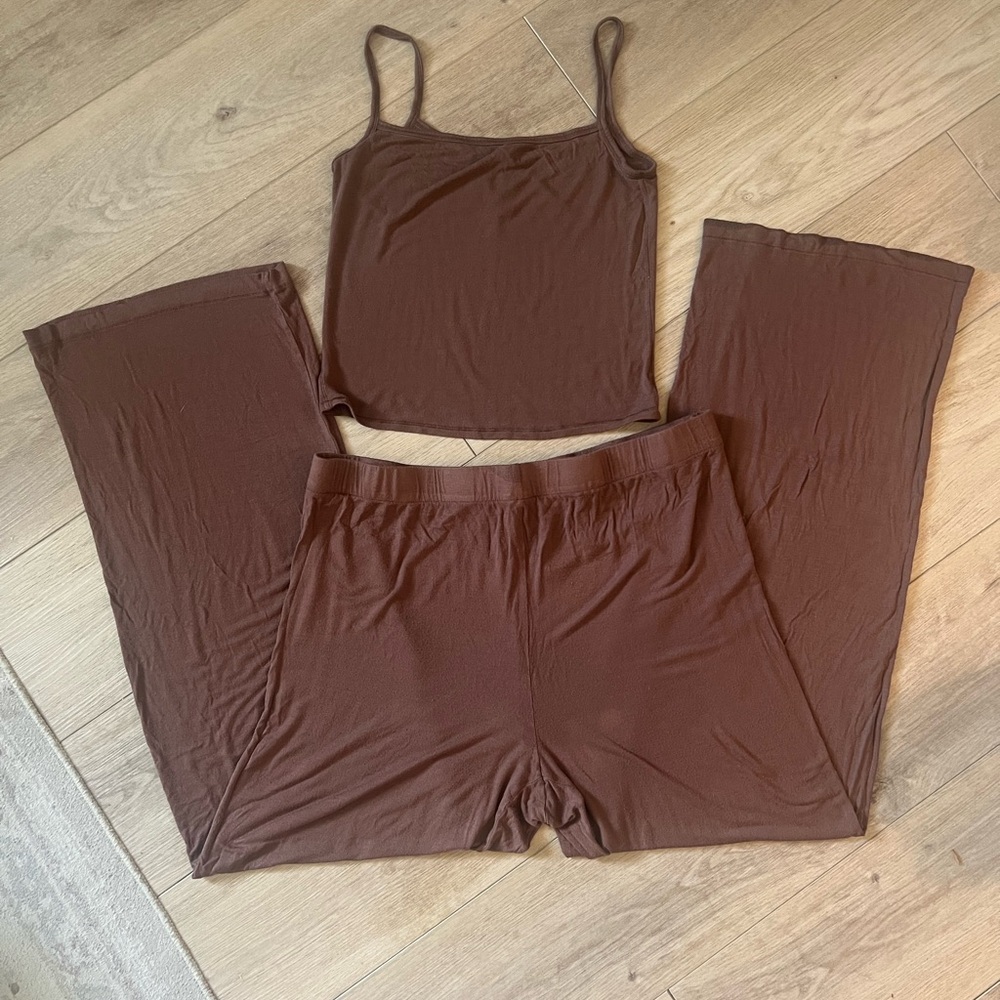SKIMS Brown Pajama Set
